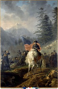 Napoleão Bonaparte atravessou o Col de Saint Bernard - de Nicolas-Antoine Taunay, pintura a óleo