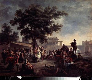 Casamento no País Rústico. Pintura de Nicolas Antoine Taunay (1755-1830). Óleo sobre madeira, 41 x 56 cm. A arte francesa do século XVIII. Pushkin Museum of Fine Arts, Moscovo. de Nicolas Antoine Taunay