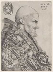 Retrato do Papa Pio IV, meados do século XVI., meados do século XVI. de Nicolas Beatrizet