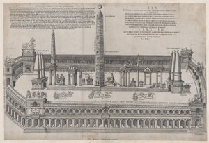Espelho da magnificência romana: Circus Maximus, 1553., 1553 de Nicolas Beatrizet