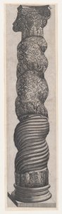 O Espelho da Magnificência Romana: Coluna Sinuosa Grotesca em St. Pedro, séc. XVI..., séc. XVI. de Nicolas Beatrizet