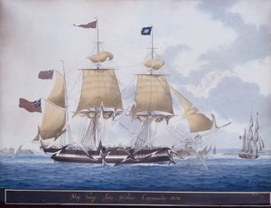 Os Três Mestres George ao largo do Porto de Valetta, Malta de Nicolas Cammillieri of Malta