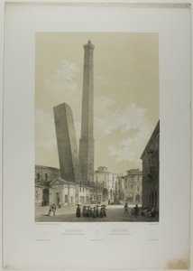 Bolonha: As torres Asinelli e Garisenda, placa 40 de Italie Monumentale et Pittoresque