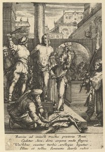A Flagelação de Cristo, de A Paixão de Cristo, meados do século XVII. de Nicolas Cochin