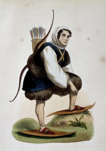 Samoiede, habitante da Sibéria, gravura colorida da Alfândega da Ásia, por Nicolas Dally (1792-1862), Rússia
