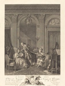 O Doce Bilhete de Nicolas Delaunay after Nicolas Lavreince