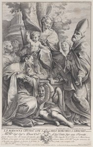 Virgem e Menino com São Libório e Carlo Borromeo, 1693-95., 1693-95. de Nicolas Dorigny
