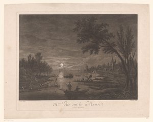 Vista nocturna do Mosa com os pescadores
III.ème Vue sur la Meuse. (título sobre o objecto) de Nicolas Dufour