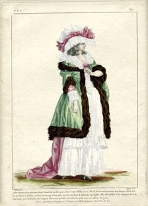 Gallerie des Modes et Costumes Francais, 1785, CCC 297: Jolie Femme viu promenant seule... de Nicolas Dupin