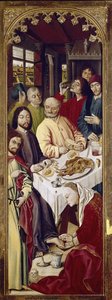 Tríptico: Maria Madalena lavando os pés de Jesus (painel direito) (tempera no painel de Nicolas Froment