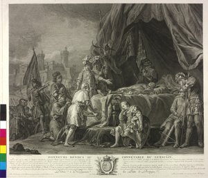 O cadáver de Bertrand Duguesclin (gravura)