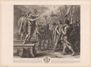 O sinal da cruz aparece no céu para o Imperador Constantino
Crux Constantino imperatori in coelo visa / La croix apparoit dans le ciel a l