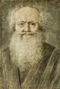 Retrato de um homem barbudo, comprimento do busto