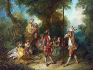 Lancret, Nicolas (1690-1743) The Four Ages of Man: Maturidade Óleo sobre tela Rococo ca 1735 France National Gallery, Londres 34,3x45,2 Pintura