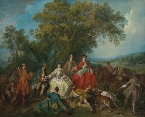 Piquenique após a caça, provavelmente c. 17351740. de Nicolas Lancret