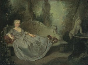 Retrato de uma senhora em um jardim, 1730