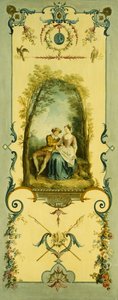 Três painéis decorativos com alegorias de inverno, verão e outono de Nicolas Lancret
