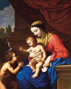 A Virgem e o Menino com São João Batista, 1650 de Nicolas Mignard