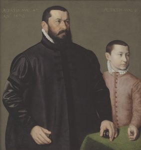 Retrato do ourives de Nuremberg Hans Lencker (1523-1585) e seu filho de 9 anos Elisius the Younger