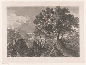 paisagem montanhosa com árvores de Nicolas Perelle
