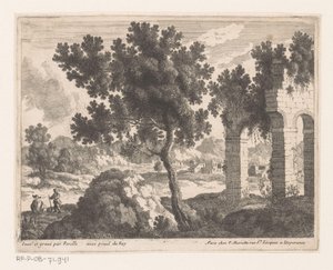 Paisagem com ruína com arcos de Nicolas Perelle