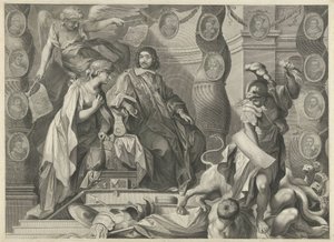 Impressão promocional de Aegidius Le Maistre (1663), parte superior de Nicolas Pitau (I)