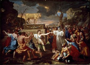 Adoração do Bezerro de Ouro de Nicolas Poussin