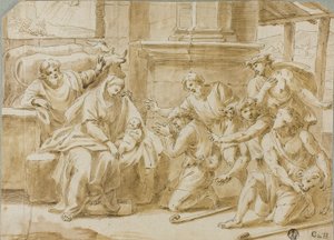 Adoração dos Pastores de Nicolas Poussin