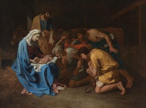 Adoração dos pastores de Nicolas Poussin