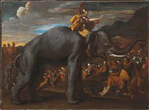 Aníbal cruzando os Alpes em um elefante