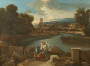 Paisagem da Campagna Romana, com Mateus e o anjo de Nicolas Poussin