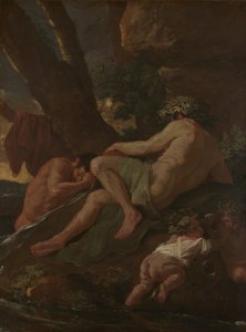 Lavagem de Midas na fonte do Pactolus, ca. 1627 de Nicolas Poussin