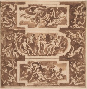 Modello for a Ceiling: Diana e o Dead Endymion, o Julgamento de Paris e a Morte de Adonis de Nicolas Poussin