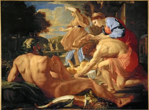Moisés exposto pela sua mãe (óleo sobre tela) de Nicolas Poussin
