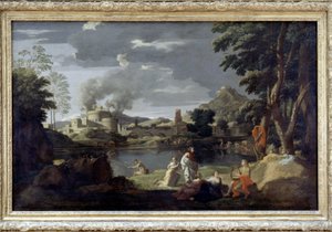 Orpheus e Eurydice por Poussin, Musée du Louvre de Nicolas Poussin