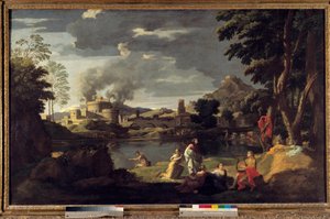 Pintura de Orphee e Eurydice por Nicolas Poussin de Nicolas Poussin