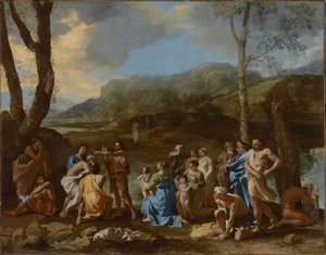 São João Batizando no rio Jordão de Nicolas Poussin
