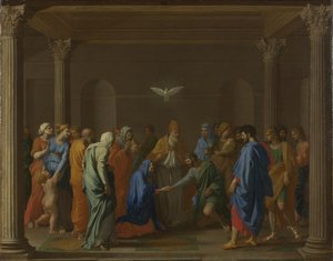 Sete sacramentos: casamento, ca 1637-1640 de Nicolas Poussin