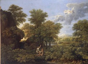Paraíso da primavera ou da terra de Nicolas Poussin