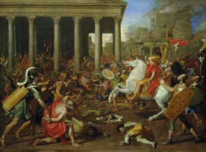 A Destruição dos Templos em Jerusalém por Titus, c.1638/39 de Nicolas Poussin
