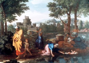 A Exposição de Moisés, 1654 de Nicolas Poussin
