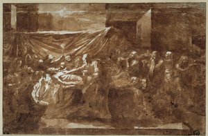 A extrema unção. Desenho de Nicolas Poussin de Nicolas Poussin
