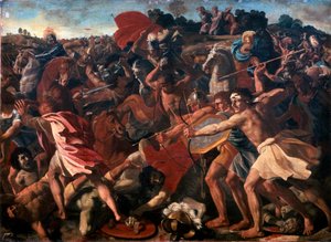Vitória de Josué sobre os amalequitas, 1625-1626. de Nicolas Poussin