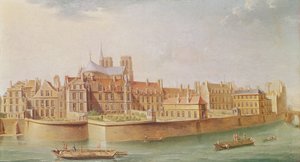 Casas no claustro de Notre-Dame, Paris de Nicolas Raguenet