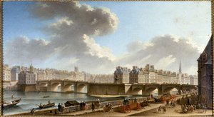 Pont Neuf e vista da cidade a partir do cais de Conti, c.1772 (óleo sobre tela) de Nicolas Raguenet