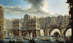 Concurso do Bargemen em frente à Pont Neuf, Paris