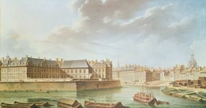 A Ile Saint-Louis e o Hotel de Bretonvilliers em 1757 de Nicolas Raguenet