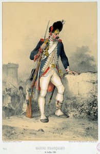 Membro da guarda francesa (14 de Julho de 1789). Gravura de Nicolas Toussaint Charlet (1792-1845) de Nicolas Toussaint Charlet