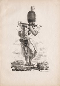 Trajes militares: sapador de infantaria, 1817-1818. de Nicolas Toussaint Charlet