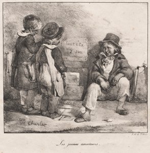 Livro de esboços para uso de crianças pequenas: os jovens amadores de Nicolas Toussaint Charlet